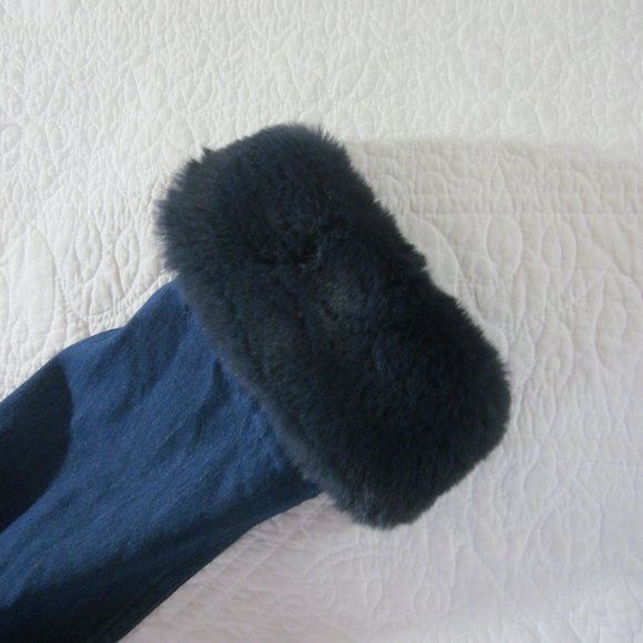 J. Crew Jacket L Classic Denim with Faux Fur Blue - Picture 6 of 10